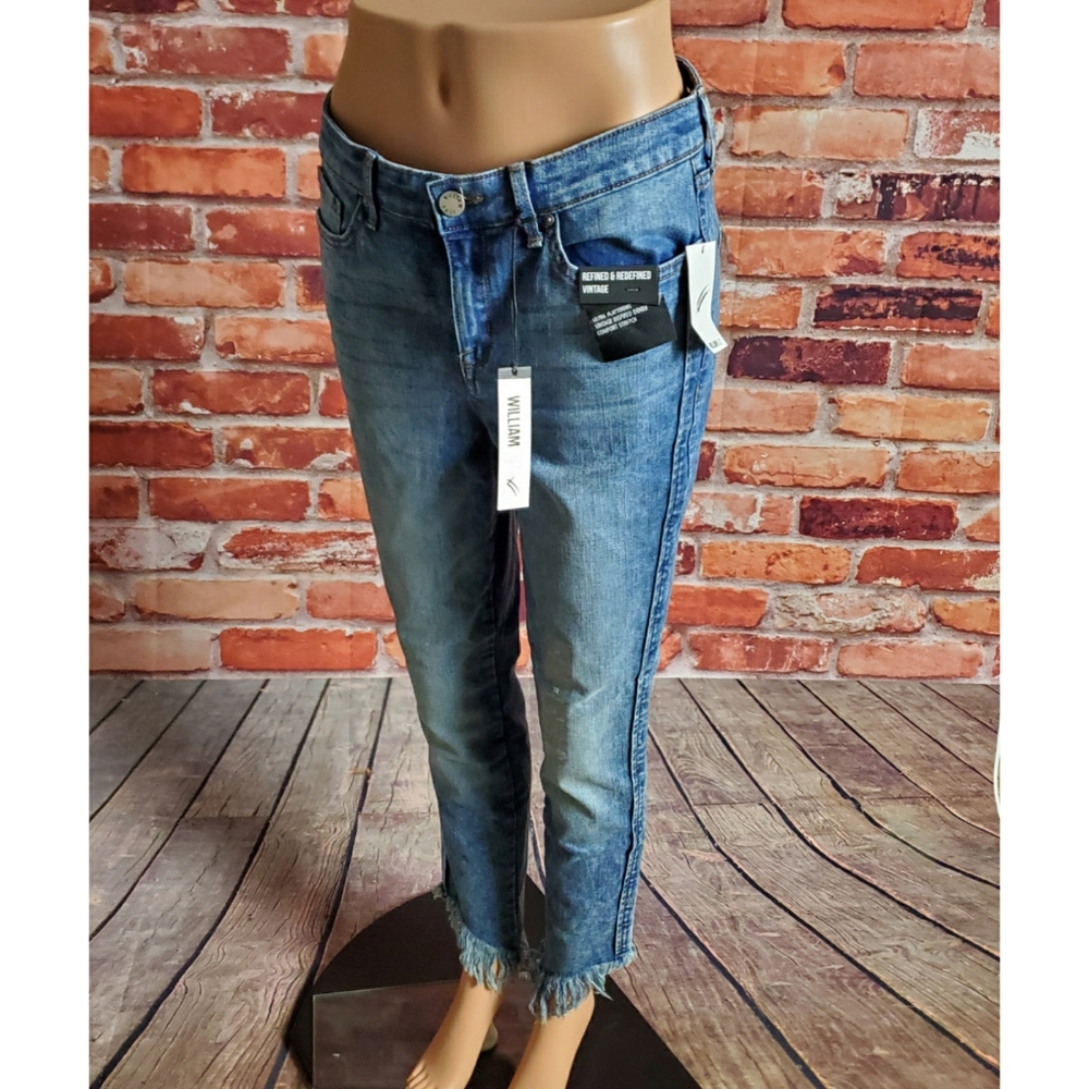 William Rast Frayed Hem Mid-Rise Skinny Jeans 28 - Picture 2 of 5